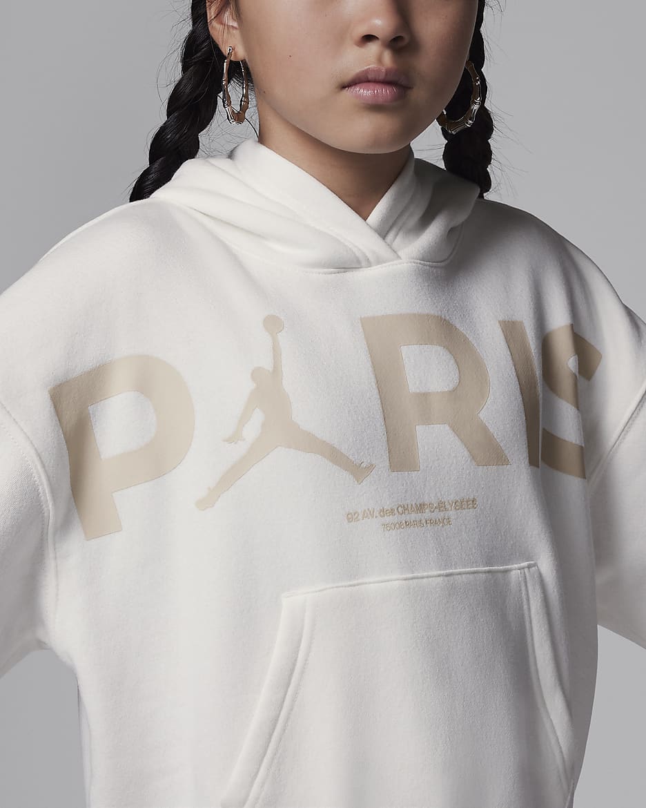 Jordan Paris Saint Germain Big Kids Brooklyn Fleece Graphic Pullover Hoodie. Nike